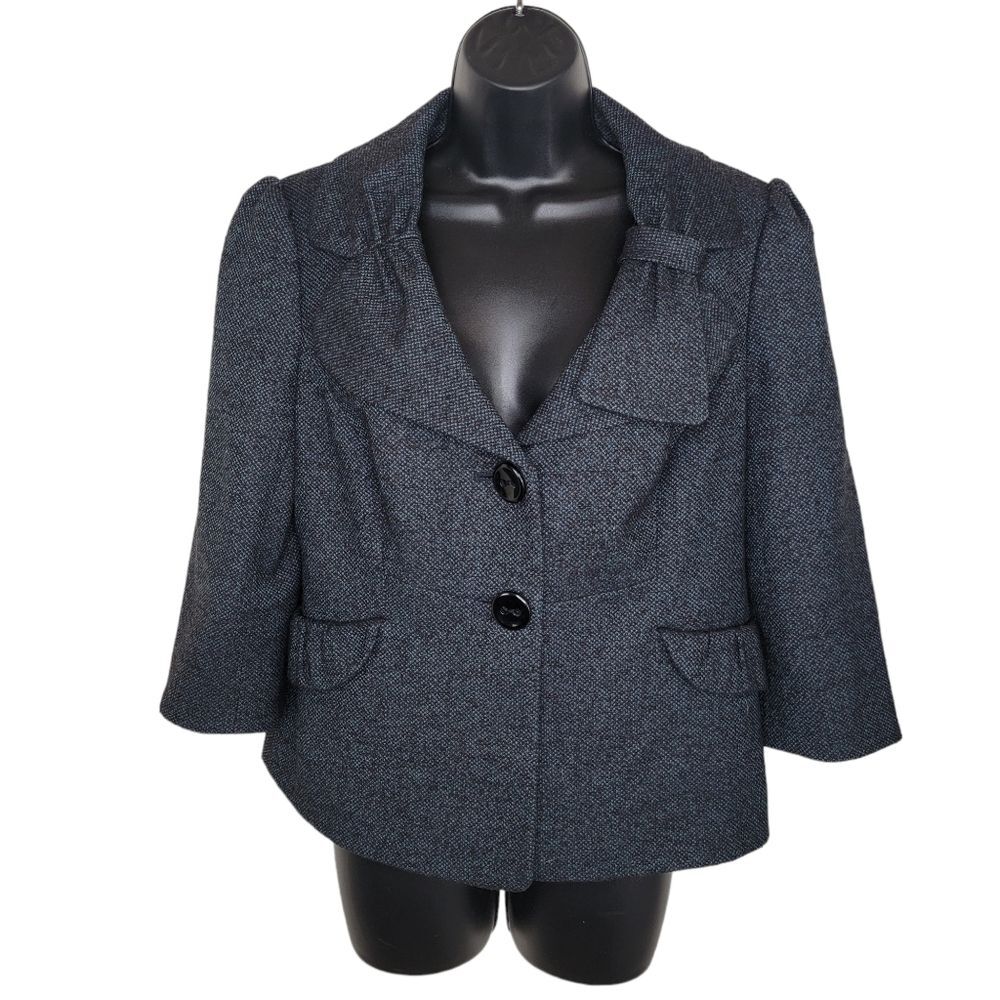 Classiques Entier Black/Teal Wool Blend Blazer/Jacket size Medium